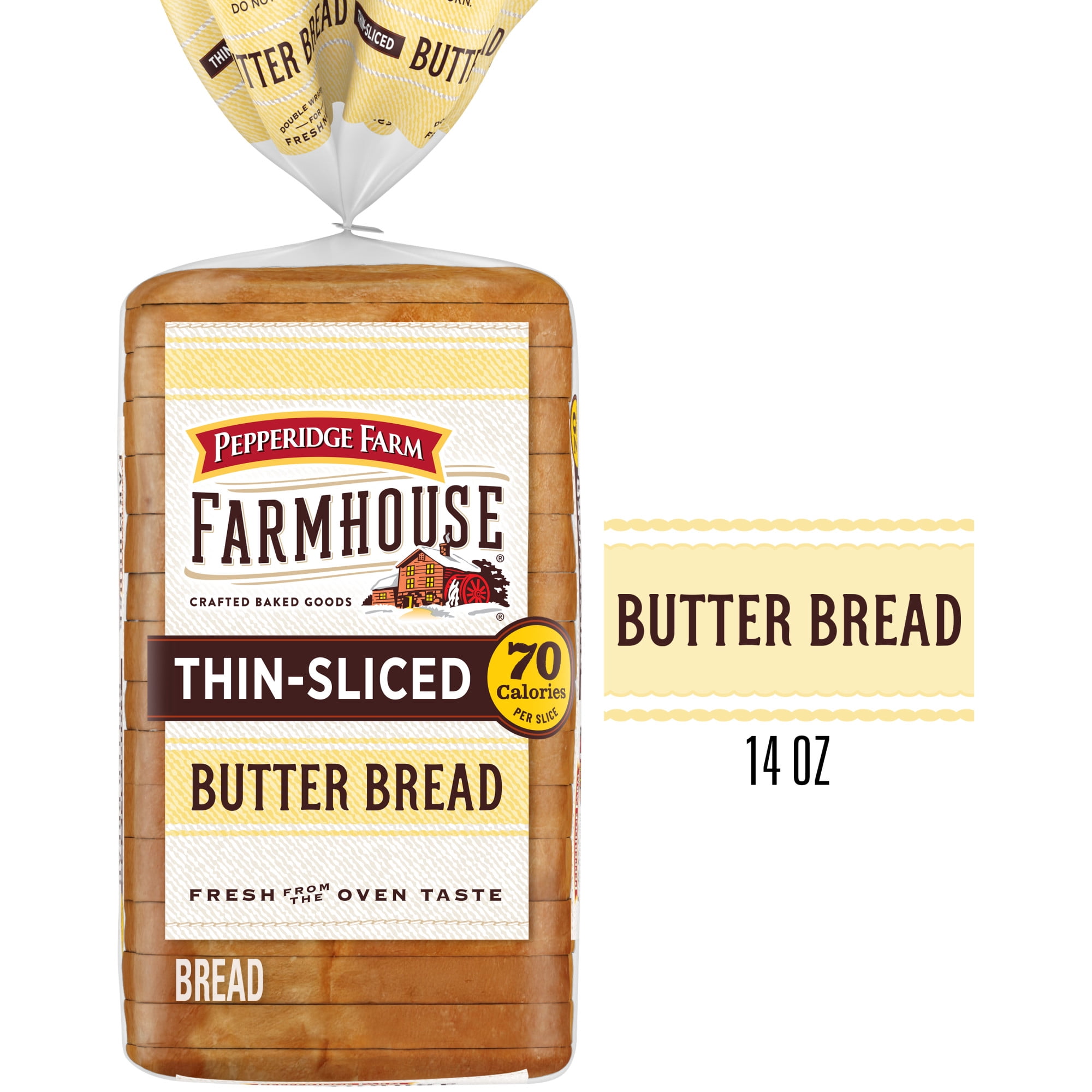 Pepperidge Farm Farmhouse Thin-Sliced Butter Bread, 14 oz Bag