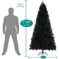 thumbnail image 3 of Naomi Home 7.5ft Black Christmas Tree with Lights, Unique Dusky Christmas Tree Prelit with 1412 Branch Tips, 600 Warm Lights and Metal Stand, Aritificial Christmas Tree, 3 of 9