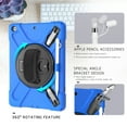 thumbnail image 3 of iPad 7th Generation Case with PET Screen Protector, iPad 10.2" 2019 Case with Pencil Holder/Pencil Cap, Dteck Heavy Rugged Shockproof Cover with 360 Rotate Stand /Hand Strap/ Should Belt,Blue, 3 of 13