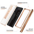 thumbnail image 3 of K-Lion for Samsung Galaxy Z Fold 3 Cross Pattern Case, Luxury PU Leather Hybrid Plating PC Hidden Kickstand Cover Shockproof Protective Folding Slim Hard Case for Samsung Galaxy Z Fold 3 5G 2021,White, 3 of 7