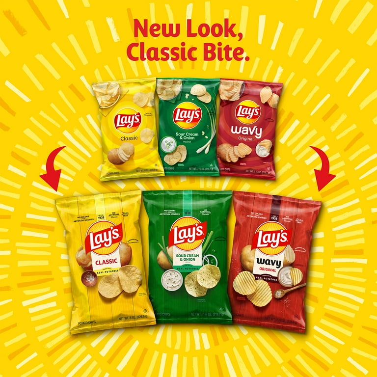 Lay's Potato Chips Sour Cream & Onion Flavored, 2.5 oz Bag