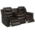 thumbnail image 4 of Modstyle Reclining Sofa Couch with Console & Cup Holders, PU Leather Brown, 4 of 8