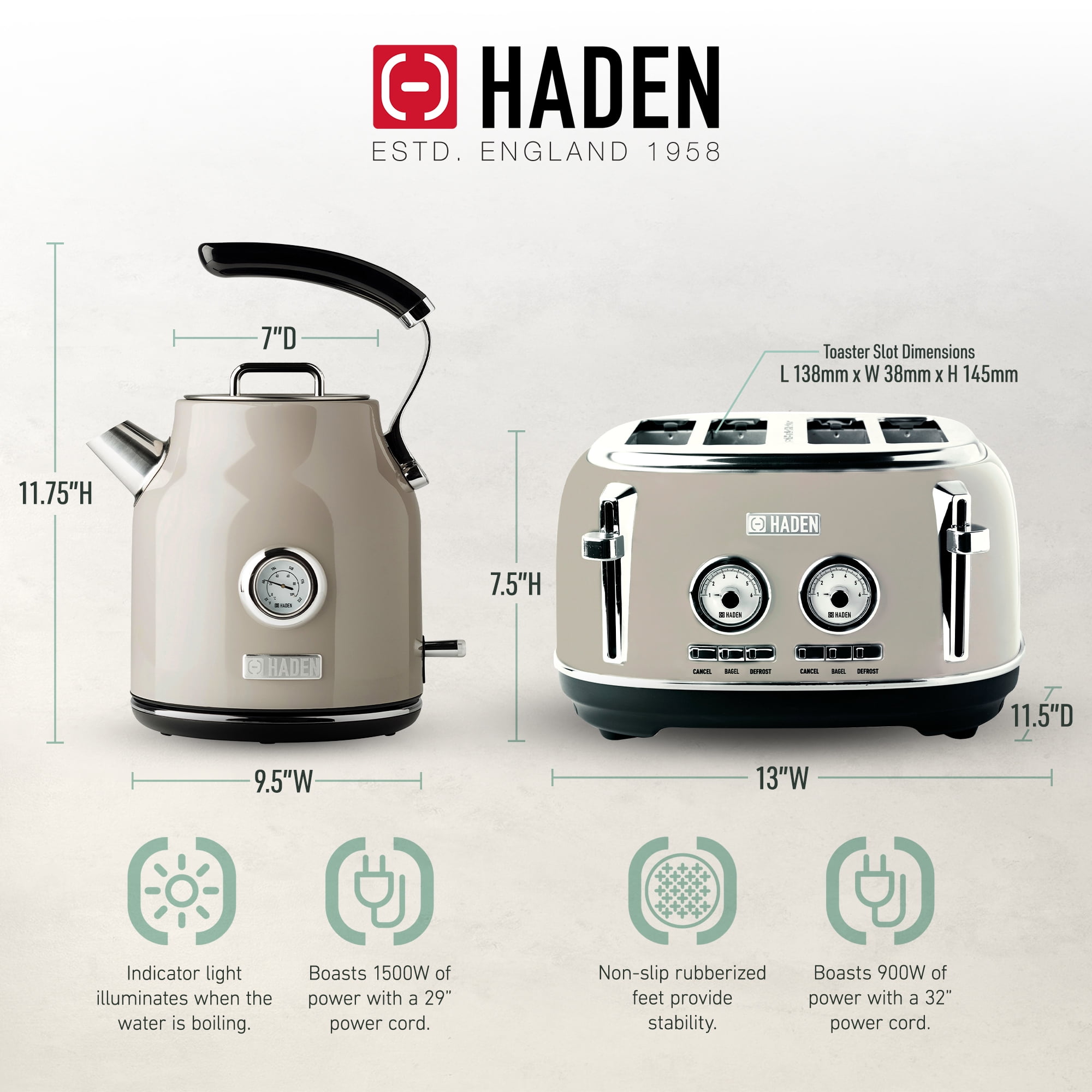Kettle Haden Dorset Toaster Haden Stainless Steel Electric Kettle