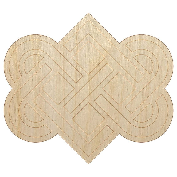 Celtic Love Knot Outline Wood Shape Unfinished Piece Cutout Craft DIY Projects - 4.70 Inch Size - 1/8 Inch Thick