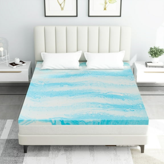 Bigleap 2" gel memory foam mattress topper,King size Mattress in a Box, Medium Firm
