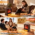 thumbnail image 4 of LifePlus Portable Electric Fireplace Heater with 3D Realistic Flame, 800W/1500W Heat, Manual Temp Adjust, Compact for Bedroom, Living Room, Ideal for Homeowners & Office Workers, 4 of 10