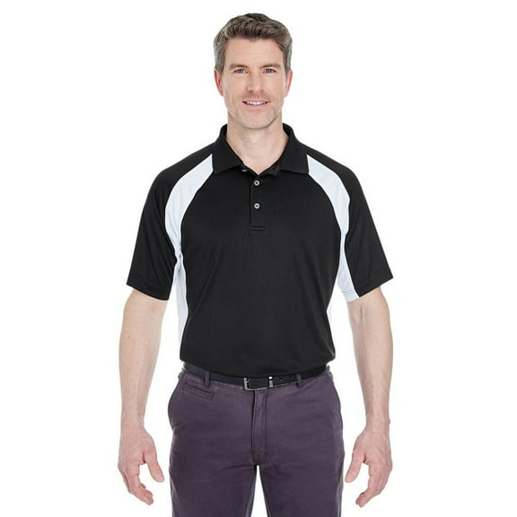 UltraClub Adult Cool & Dry Sport Performance Colorblock Interlock Polo