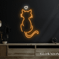 thumbnail image 2 of Glowneon Cat With Heart Neon Sign, Cute Cat Back Led Sign, Kid Gifts, 2 of 5