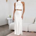 thumbnail image 1 of Conjunto De 2 Piezas De Verano Traje de falda de chaleco de 2 piezas para damas Slim Fit Hollow Out Ropa diaria (Blanco M) Cgtredaw Para estrenar, 1 of 1