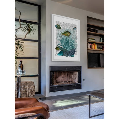 Marmont Hill "Blue Coral Fish" Framed Painting Print