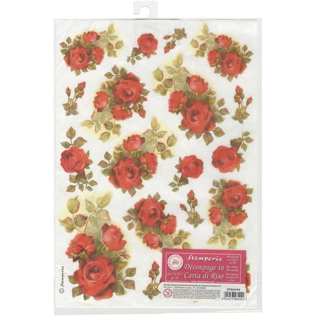 Stamperia Rice Paper Sheet A4-red Roses
