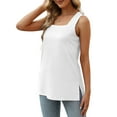 thumbnail image 3 of Fantaslook Tank Tops for Women Summer Square Neck Sleeveless Casual Tops Side Split Shirts, 3 of 9