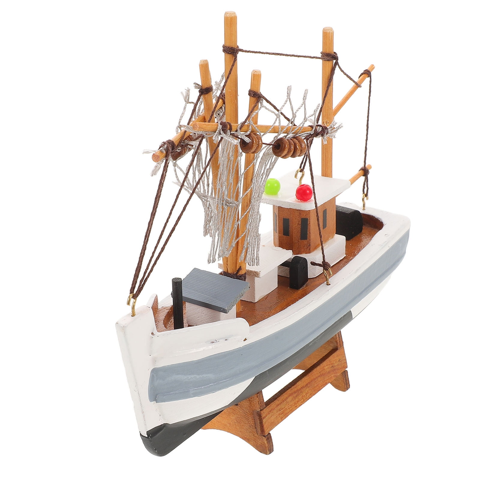 ELAYARD Handcrafted Wood Sailing Boat Figurine for Seaside Home Decor and Nautical Centerpiece