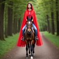 thumbnail image 6 of Hooded Cloak Adult Sheer Cape Witch Queen Cosplay Costume for Halloween Christmas Special Festivals Renaissance, 6 of 7