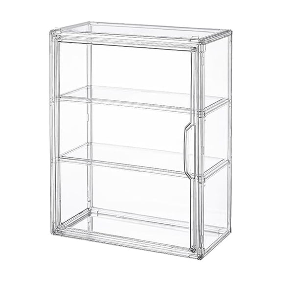 3 Tiers Clear Display Case for Figures, Acrylic Storage Organizers Box Magnetic