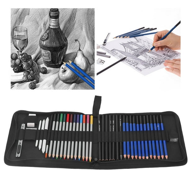 Jeu de Crayons de Couleur, Matériel de Dessin Professionnel Facile à  Utiliser Outils Complets Portables pour les Débutants pour la Maison 