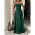 thumbnail image 6 of Women'S Maxi Dress Jacquard Formal Evening Gown Elegant Wedding Guest Party Dress Dark Green M, 6 of 7