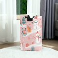 thumbnail image 6 of Yayeee Freestanding Laundry Hamper with Handle Collapsible Large Storage Basket for Clothes, Pink Christmas Snowman, 6 of 7