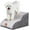 Gray, variant on Laifug Curved Dog Stairs for Small Dogs, 2-Step Pet Stairs for High Beds and Couch, Non-Slip Balanced Dog Indoor Step with High Density Foam, Removable Cover for Joint Pain Old Dogs, Cats, Chocolate