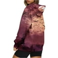 thumbnail image 4 of XMMSWDLA Womens Gradient Print Oversized Sweatshirt Drawstring Pullover with Pocket Trendy Sweater Tops Fashion Clothes, 4 of 7