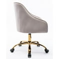 thumbnail image 5 of Desk Chair Modern Swivel Accent Velvet Office Chair, Adjustable Armchair with Gold Base, Modern Leisure Arm Chair for Living Room/Bed Room(Gray), 5 of 8
