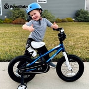 Royalbaby Boys Girls Kids Bike 14 In BMX Freestyle Blue 2 Hand Brakes Bicycles with Training Wheels Child Bicycle