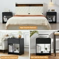 thumbnail image 3 of Wirrytor Nightstand with Charging Station for Bedroom with 1 Drawer and Shelf, Wood Wide Bedside Table with Storage for Home Office, End Table for Living Room,Black, 3 of 9