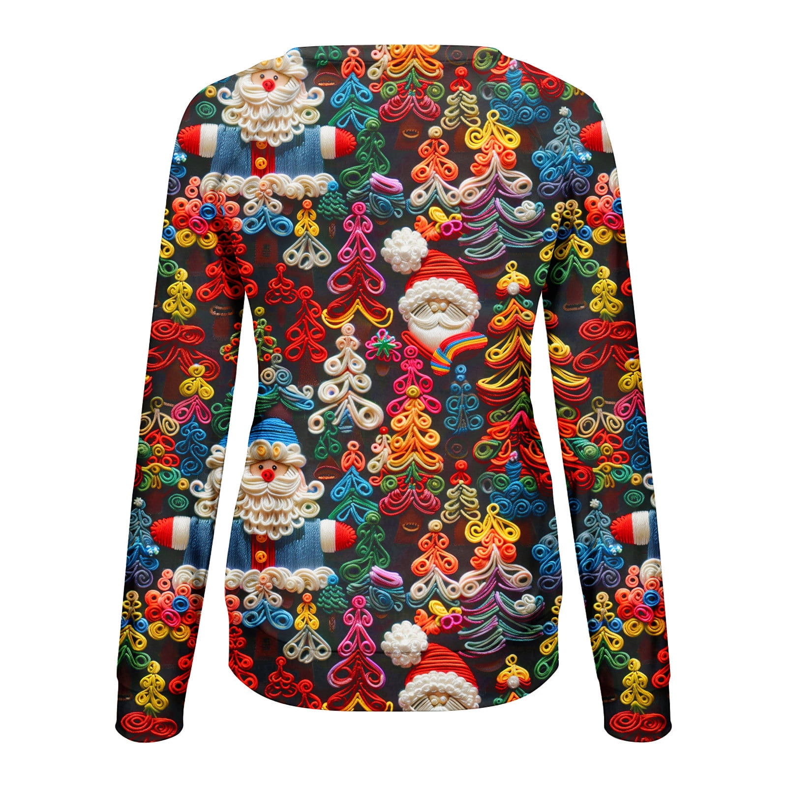 Women's Christmas 3D Graphic Sweatshirts Long Sleeve Crewneck Casual Loose Soft Comfy Holiday Pullover Shirts Tops