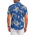 thumbnail image 4 of QHRMKOG Mens Hawaiian Shirts Short Sleeve Relaxed Fit Print Beach Shirt Breathable Tropical Holiday Button Down Hawaiian Shirts Summer Fashion Shirt Blue M, 4 of 6