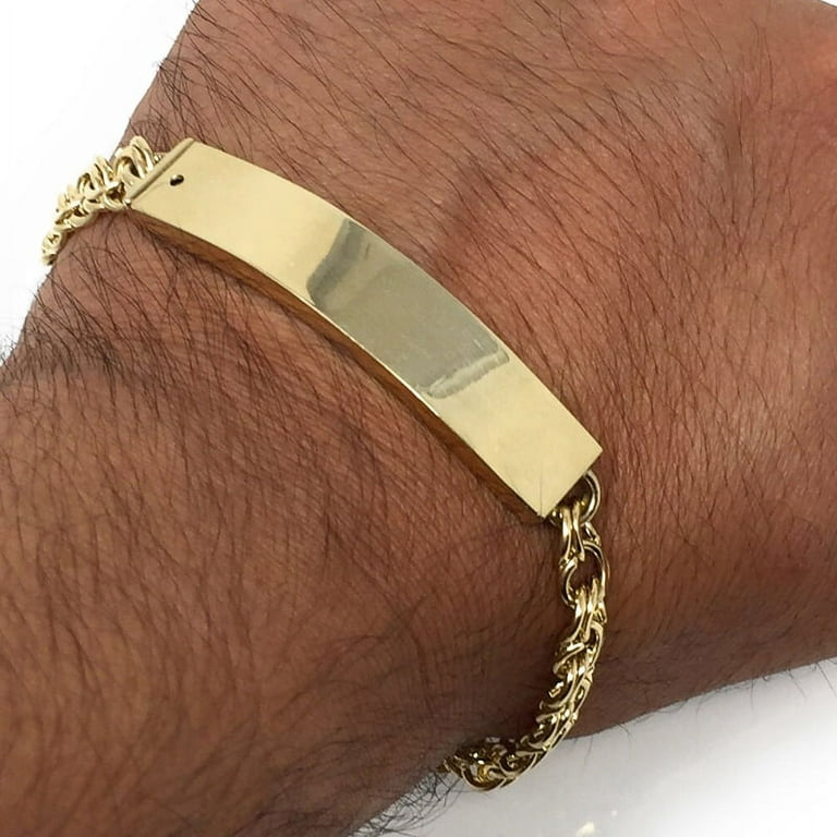 10K Yellow Gold Custom Name/ID Bracelet with Diamond Letters