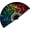 Bling Round, variant on Large Folding Hand  Fan,Popping Fan for Line Dancing,Decorative Folding Hand Fan for  Festivals,Carnival,Rainbow Outfits,Disco,Neon, Glow Party Decorations Supplies. (Bling Round)