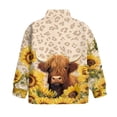thumbnail image 5 of Uorisanigo Girls Oversized Sweatshirts Long Sleeve Pullover Top Fashion Quarter Zipper Pullover Jackets for Teen Girl Lightweight School Highland Cow Leopard Print Athletic Tops Fall Clothes, 5 of 7