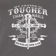 thumbnail image 3 of Wild Bobby, My Savior Is Tougher Than Nails Revelation 1:18, Inspirational Christian, Women Racerback Tank Top, Dark Grey, X-Large, 3 of 5