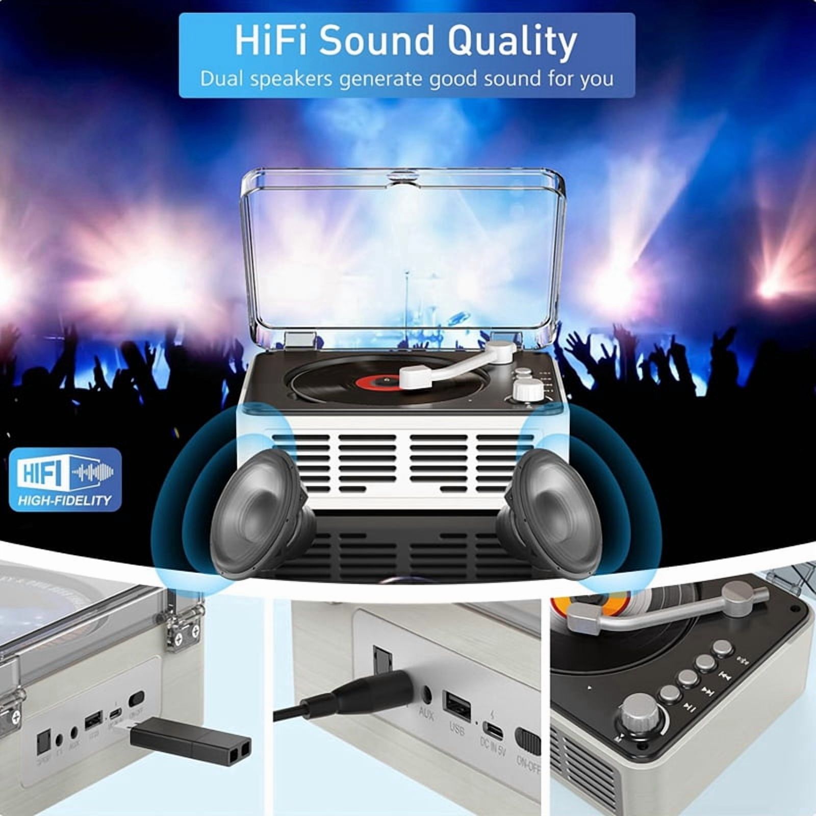 Multifunction Bluetooth CD Player HiFi Sound Music Player Speaker,Support AUX/USB/FM Radio for Home,Office US Plug A