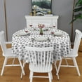 thumbnail image 2 of Black and White Christmas Snowflake Pattern Round Tablecloth 60"x60",Wrinkle Wipeable Table Cloth for Kitchen Dining Room Picnic Patio Party, 2 of 6
