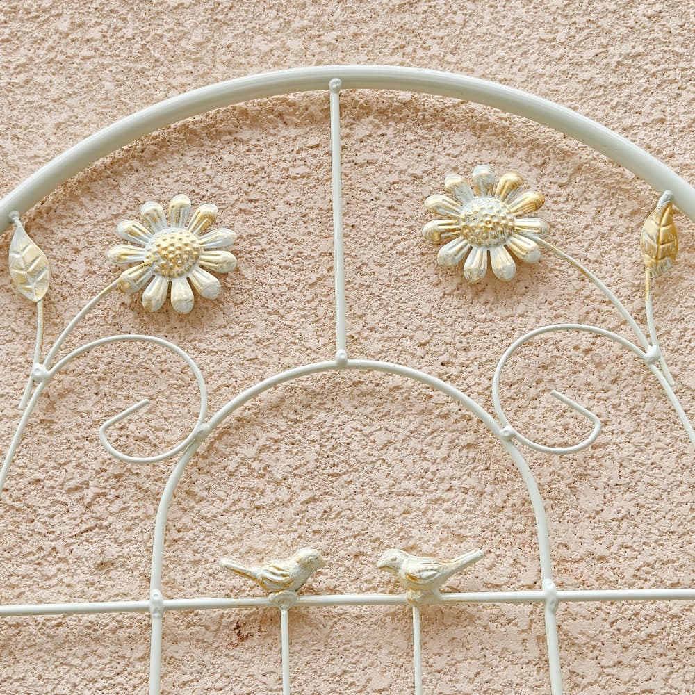Tcbosik 2 Pack Garden Trellis for Climbing Plants, 71" x 19.7" Rustproof Metal Flower Trellis, Outdoor Climbing Rose Trellis Cucumbers Support, Decorative Trellis for Courtyard, Lawn, Cream White