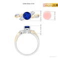 thumbnail image 5 of ANGARA Lab Grown 1 Ct Sapphire & Lab Diamond Ring for Women in 14K White & Yellow Gold (Size-6mm) | September Birthstone, Anniversary, Jewelry Gift for Women | Lab-Grown Blue Sapphire Ring, 5 of 7
