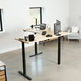 thumbnail image 2 of VIVO Electric 77" x 71" Corner Stand Up Desk, Light Wood Table Tops, Black Frame, 2 of 8