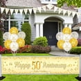 thumbnail image 4 of 50th Wedding Anniversary Decorations Golden 50th Anniversary Yard Banner Happy 50th Anniversary Balloons Decorations 50th Anniversary Bunting Triangle Flags Number 50 Foil Balloon, 4 of 7