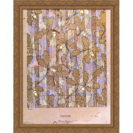 MOTIVO PARA SEDA 28x34 Large Gold Ornate Wood Framed Canvas Art by Eliseu Visconti
