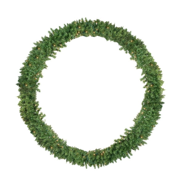 Northlight Pre-Lit Buffalo Fir Artificial Christmas Wreath - 72" - Clear Lights