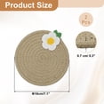 thumbnail image 2 of 2Pcs Manteles Individuales Redondos Trenzados, 7.1" Manteles Tejidos para Mesa de Cocina con Flor para Decoración de Granja (Marrón), 2 of 7