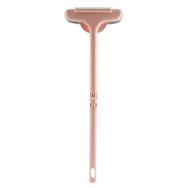Oleegame 1PC Cleaning Brush Mesh Screen Cleaner - 2-in-1 Window Cleaning Brush, Glass Cleaning Scraper Wet Dry Double Sided, Extendable Mesh Screen Cleaner Pink