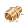 thumbnail image 3 of Uxcell Pipe Fitting, M22 to M14 Male Thread Hex Extension Connector Adapter 1.22 Inch for Garden Water Pipes, Gold, 3 of 5