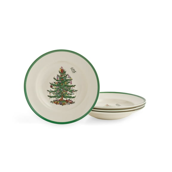 Spode Christmas Tree Soup Plates, Set of 4