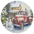 thumbnail image 3 of Ryvnso Truck in Chritmas Round Plate Mats Dining Table Placemat Set of 4 for Holiday Decoration, 3 of 7