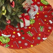 Grinch Christmas Tree Skirt for Decoraitons, 30" Happiwiz The Grinch Stole Christmas Christmas Tree Skirts for Christmas Decorations Xmas Ornaments Gifts