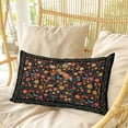 thumbnail image 4 of Boho Black Flowers Pillow Covers, Linen Long Throw Pillow Case, Spring Abstract Watercolor Floral Leaf Holiday Pillow Protector Decorative Cushion Cover for Living Room/Bedroom 20" x 26", 4 of 8
