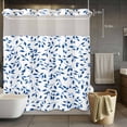 thumbnail image 5 of Blue Leaves No Hooks Shower Curtain with Snap-in Liner American Pastoral Spring Farmhouse Leaf Shower Curtains for Bathroom, Waterproof, Easy Install, Washable 72"x78", 5 of 9