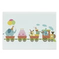 thumbnail image 1 of Birthday Party Cutting Board, Happy Cartoon Style Cake Dessert Animals Balloons in a Party Train Image, Decorative Tempered Glass Cutting and Serving Board, Large Size, Multicolor, by Ambesonne, 1 of 1